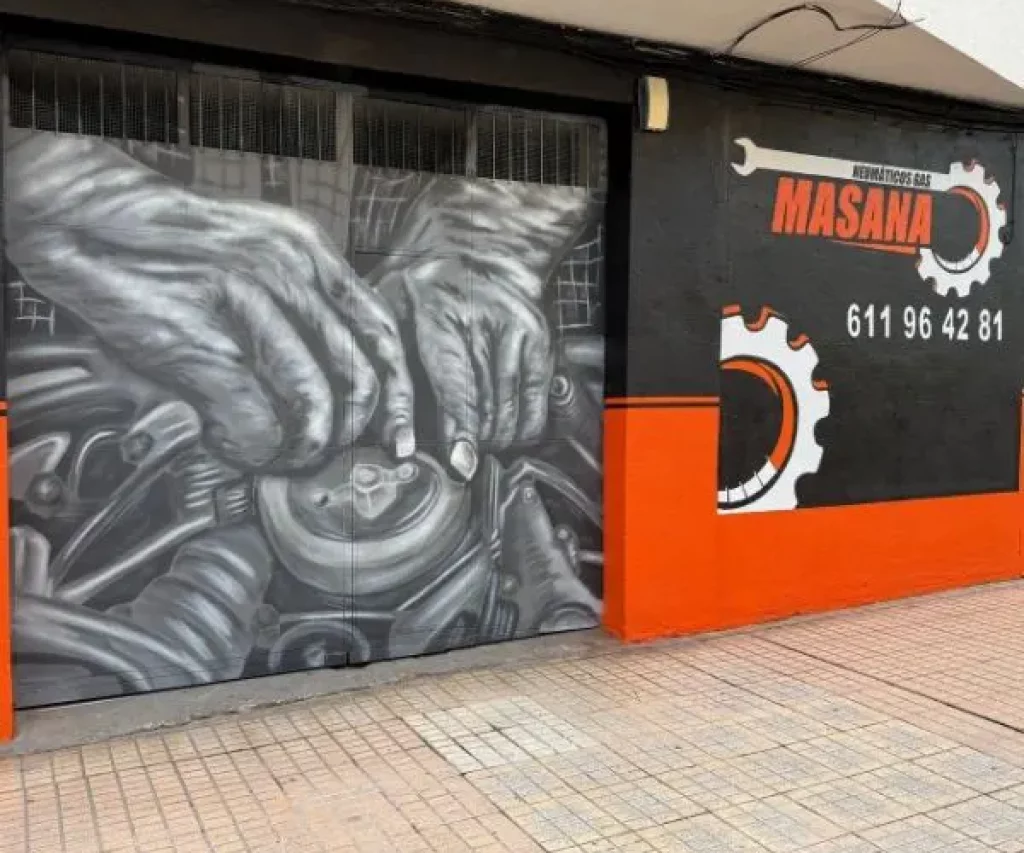 Mural profesional para taller mecánico